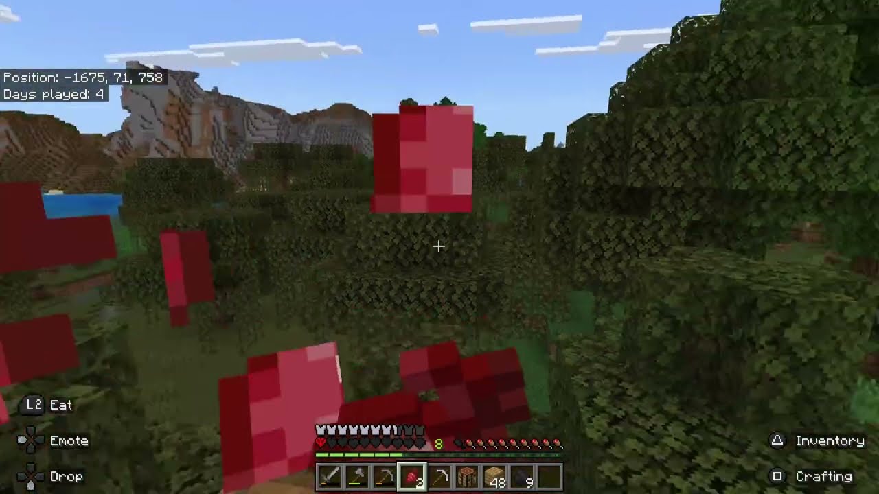 Wandering around in my hardcore world untill I find a base location in Minecraft