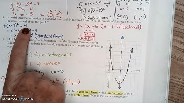 IM2 9.1.3 Graphing Form of a Quadratic Function