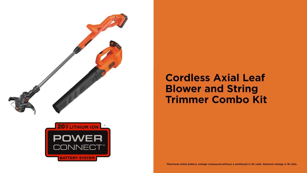 Black + Decker 20V Max Axial Leaf Blower and String Trimmer Combo Kit - Electric String Trimmers