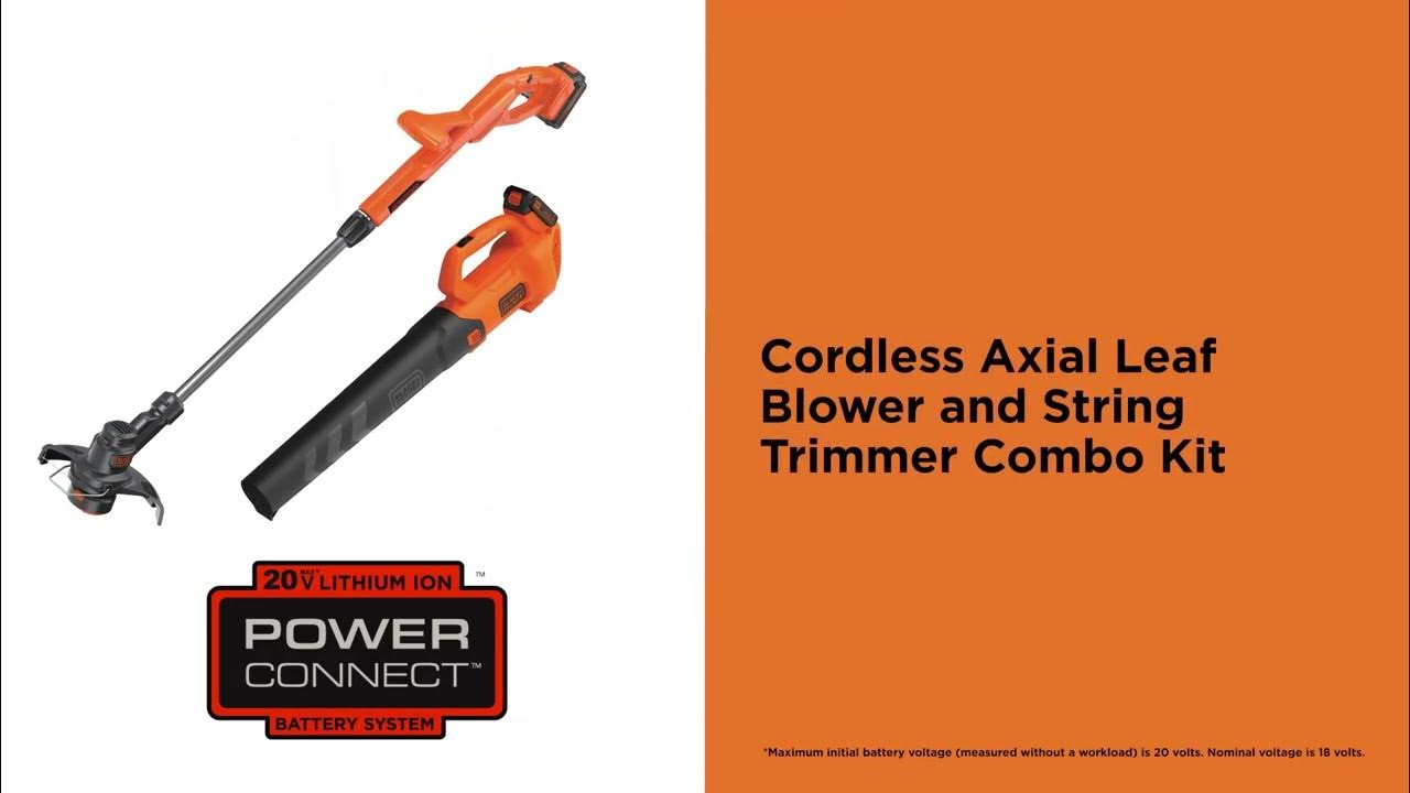 Black + Decker 20v Max Axial Leaf Blower And String Trimmer Combo Kit, Trimmers, Edgers & Blowers, Patio, Garden & Garage