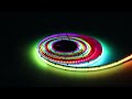 Bande LED COB RGBCCT de 5 mètres, 840 LED par mètre, alimentation CC 24 V. vidéo