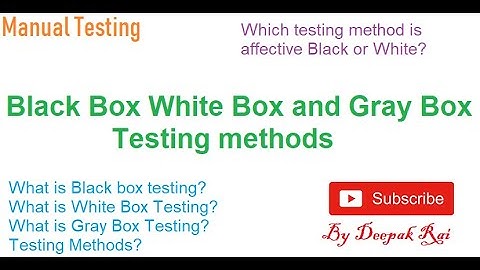 Testing Methods   Black box white box and Gray Box Testing