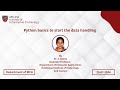 Webinar on Python basics to start the data handling