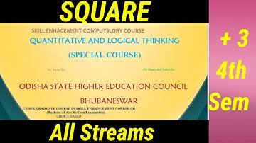 SECC II 4th Sem + 3 || Quantitative logical thinking 4th Sem +3 || Square