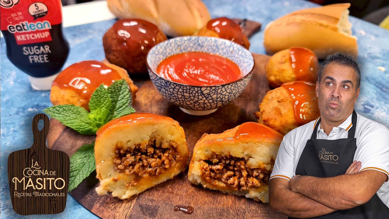 Bolas de patata rellenas de carne, son fáciles y están de escandalo