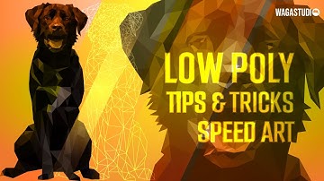 Adobe Illustrator Speed Art : Low poly art TIPS & TRICKS (Dog)