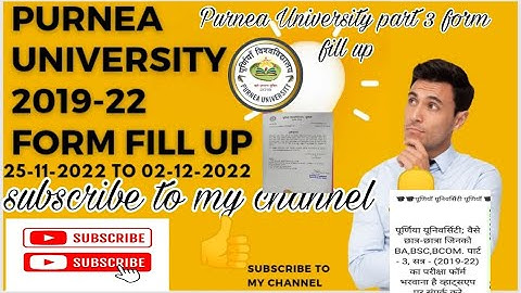 Purnea University part 3 form fill up kaise kare /BA PART 3 form fill up