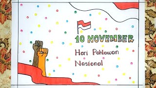 CARA GAMBAR POSTER HARI PAHLAWAN - 10 NOVEMBER - MUDAH SEKALI 🇮🇩