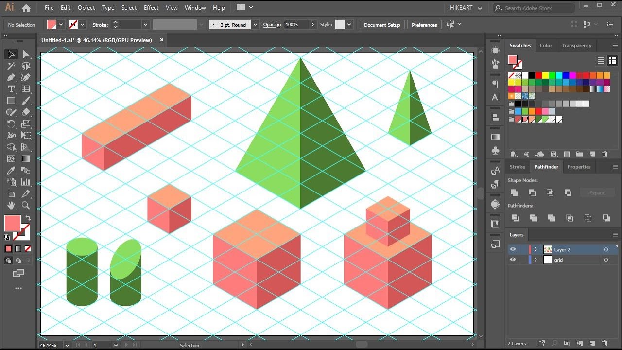 illustrator isometric action download