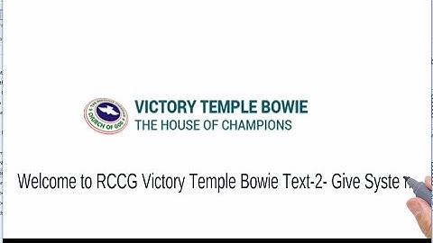 RCCG Victory Temple Bowie Text-2-Give Instructional Video