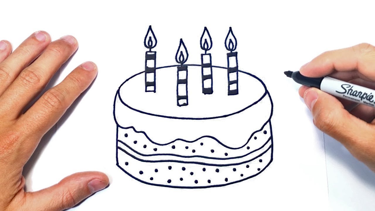Cómo dibujar una Tarta Paso a Paso | Dibujo de Tarta - YouTube