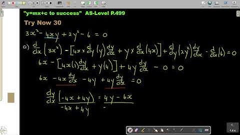 11 30  Further Differentiation   Implicit Differentiation   Part 7