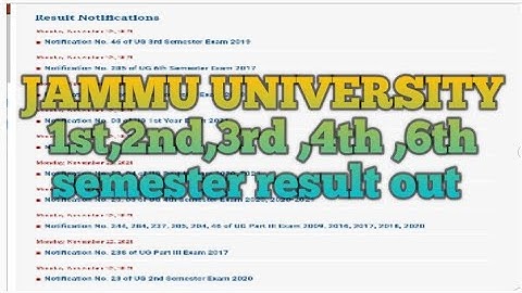 JAMMU UNIVERSITY 1st,2nd,3rd ,4th ,6th semester result out