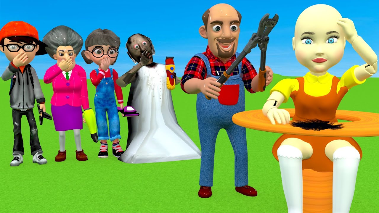 Игра «Страшный учитель 3D против кальмара»: нарисуй волосы девушке-кальмару, красавице или ошибка...