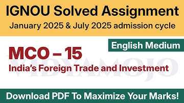 IGNOU MCO 15 Solved Assignment 2025 English Medium PDF Download | IGNOU MCom 2nd Semester