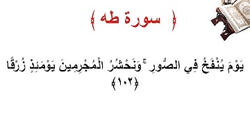 سورة طه الأية 102