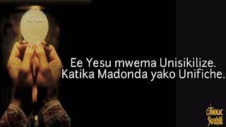 Sala  Kabla na Baada ya Kupokea Ekaristi Takatifu // Sala ya Mtakatifu Inyasi- Swahili Lyric screenshot 2