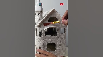 Winter Christmas House using Cardboard and Airdry Clay