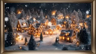 Christmas Village Frame TV Art | Modern Abstract Screensaver | Framed 4K HD Winter Wallpaper ❄️