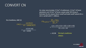 PEAK RUNOFF ESTIMATION: SCS-CN METHOD: EXAMPLE 1
