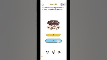 Brain out level 162 solution / at least how many cut to cut a cake into 8 equal pieces? /#viral #gam