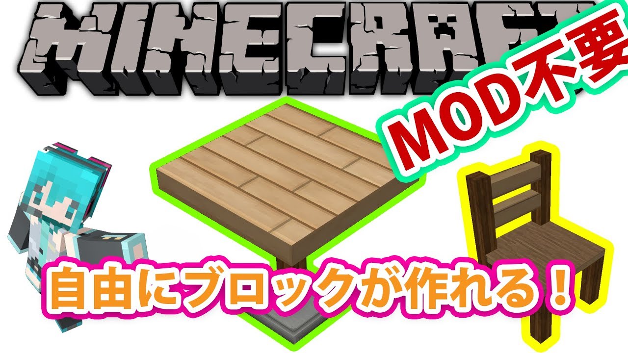 Minecraft 3dリソースパックの簡単な作り方 Mod不要 家具などの作り方 Blockbench Youtube