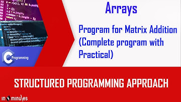 Module5_Array_Vid_34_Program for Matrix Addition (contd) - Complete program with Practical