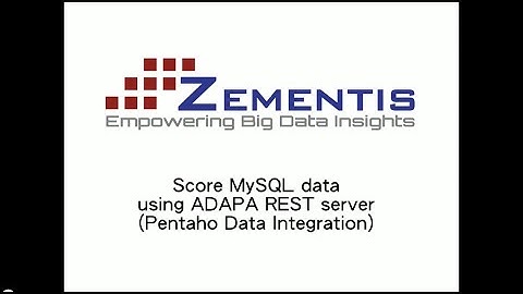 Scoring MySQL data with ADAPA and Pentaho