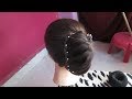 Latest Party Twisted Bun Hairstyle#Wedding Hairstyle for Medium Hair#Easy Hairstyle