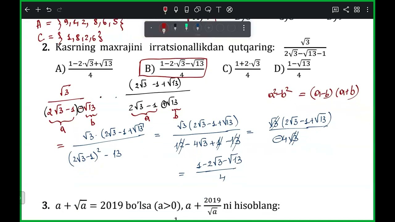 Attestatsiya 2-Mock test tahlili