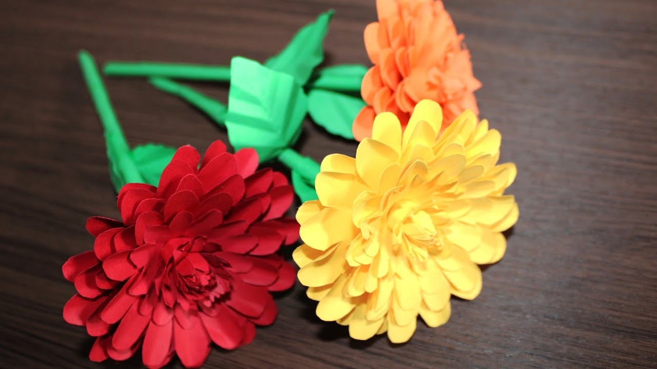 Make Easy & Beautiful PAPER FLOWERS //hand made //DIY beautiful flowers