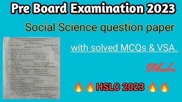 HSLC Pre Final 2023|Social Science question paper with Answers|All 1 marks question solved|🔥Common🔥