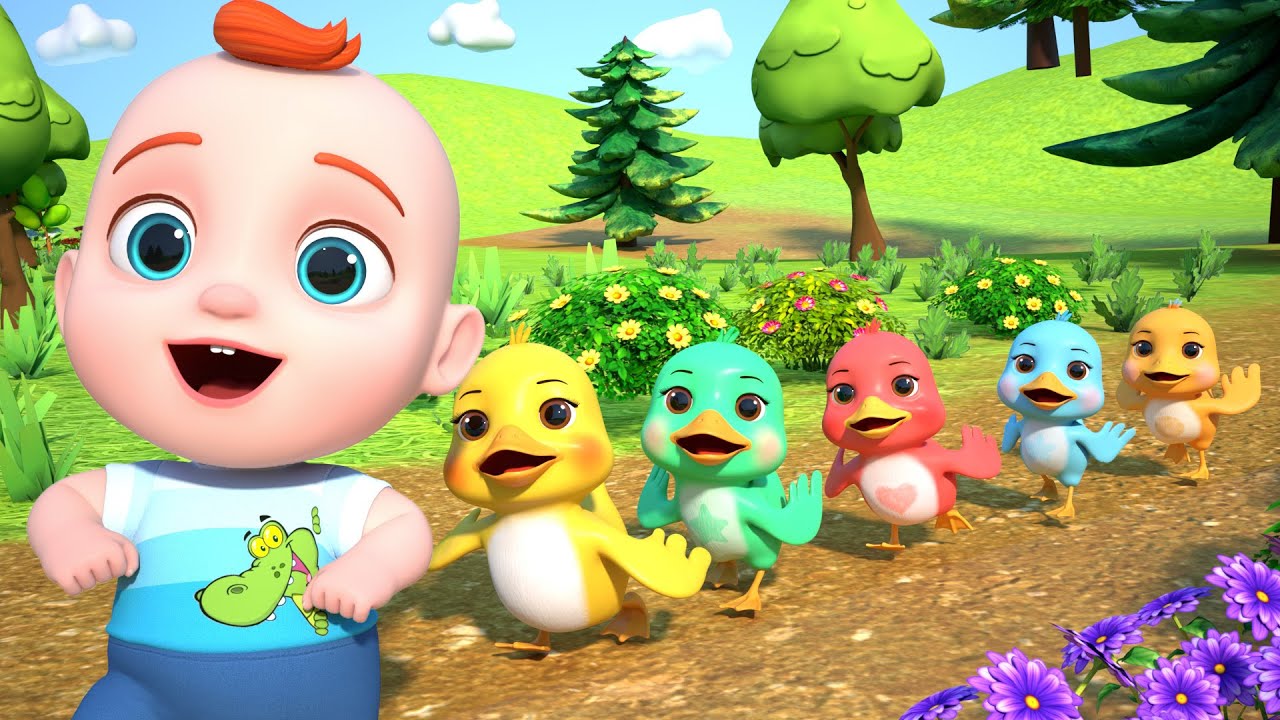 Cinco Patinhos + Completo | Desenho Infantil | Leo em Português - Canções Infantis