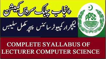 Computer Science Syllabus for PPSC Lecturer Test 2020