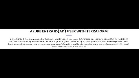 Azure Entra ID - User Creation - Terraform #azure #terraform #activedirectory #entraid