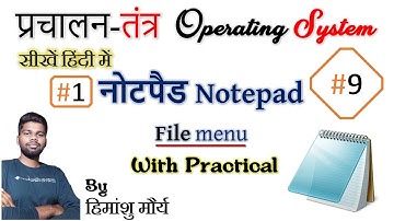 Class-9 Notepad File Menu
