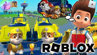 👇PAW Patrol Rubble TEST Rescue Knight's cars!🐶in Adventure Bay! Paw Patrol Roblox Episodes HD