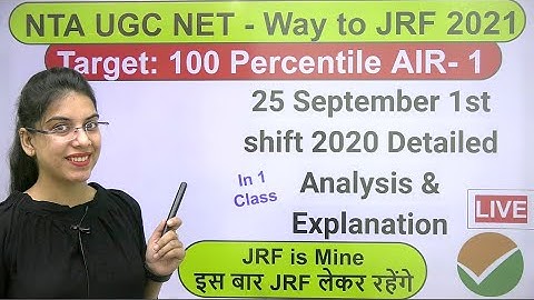 NET JRF | 25 September 1st shift 2020 Detailed Analysis & Explanation in 1 class | Navdeep Kaur
