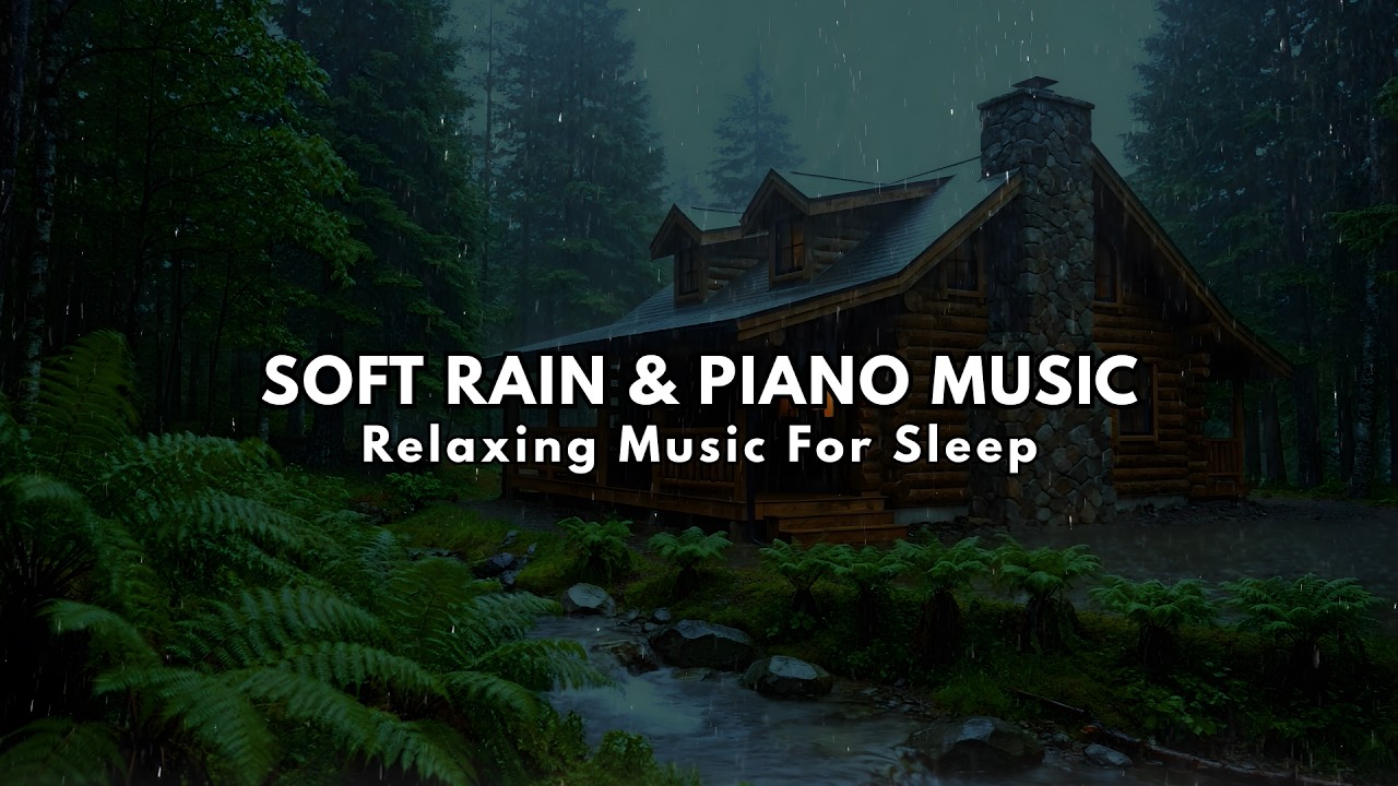 Calming Sleep Music + Insomnia & Stress Relief – Peaceful Piano with Rain Sounds for Deep Sleep
