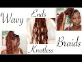 Wavy Knotless box braids| New Method - (no rubber bands)| Color 350| Petite C