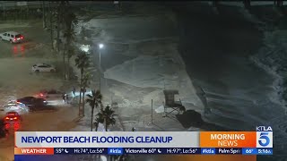 Cleanup efforts are continuing tuesday after large waves flooded areas
of the balboa peninsula in newport beach on july 3. steve kuzj reports
for ktla 5 ...