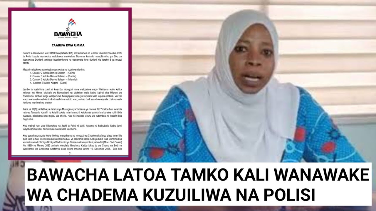 BAWACHA WATOA TAARIFA KWA UMMA WANAWAKE WAO KUKAMATWA NA POLISI NA KUZUIWA KUADHIMISHA SIKU YAO.