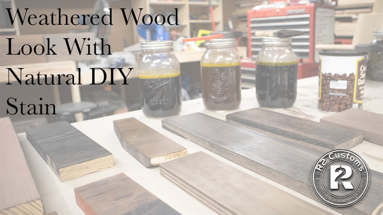 Weathered Wood/ Barn Wood look With Natural DIY Stain YouTube