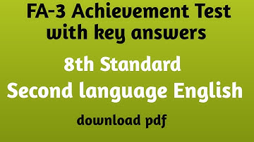 8th Standard F A 3 question paper and key answer