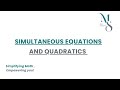 Simultaneous Equations and Quadratics | Introduction | IGCSE | ADDITIONAL MATHS 0606