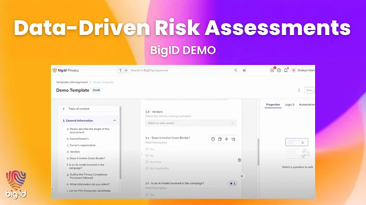 BigID Demo: Data-Driven Risk Assessments for Privacy, AI, and Compliance