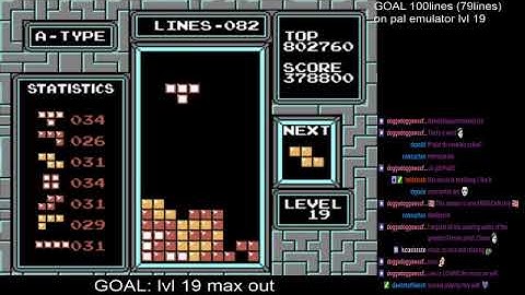 TETRIS NES NTSC Emulator, lvl 19, 990k