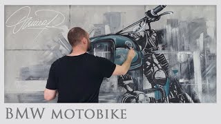 BMW motorbike mural