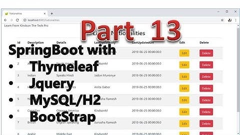 CRUD With Spring, H2, Thymeleaf, Bootstrap, JQuery, MySQL Step by Step Procedure   Part 13
