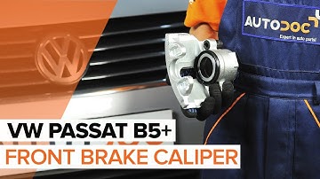 How to change a front brake caliper on VW PASSAT B5+ TUTORIAL | AUTODOC